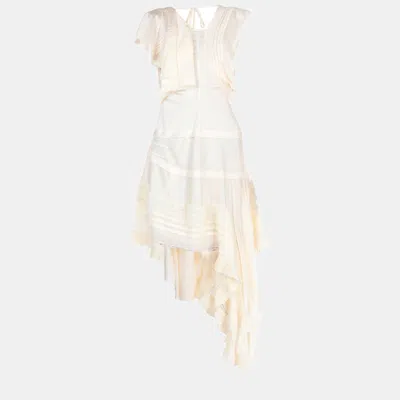 Pre-owned Chloé Silk Mini Dress 36 In Cream