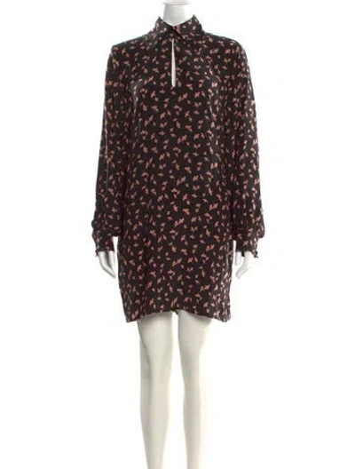 Pre-owned Chloé Silk Mini Dress In Black