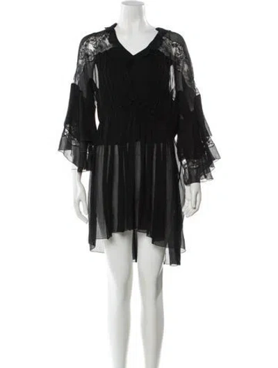 Pre-owned Chloé Silk Mini Dress In Black