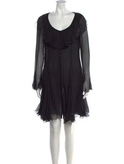 Pre-owned Chloé Silk Mini Dress In Black