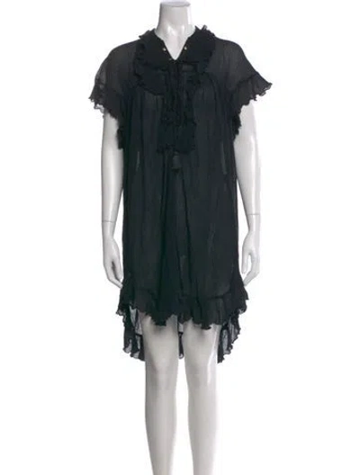 Pre-owned Chloé Silk Mini Dress In Black