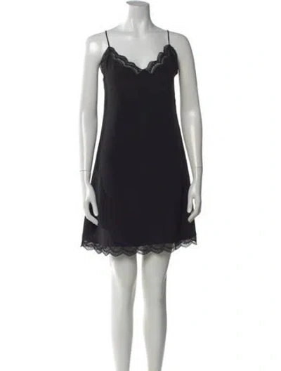 Pre-owned Chloé Silk Mini Dress In Black