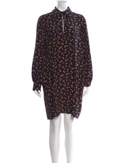 Pre-owned Chloé Silk Mini Dress In Black