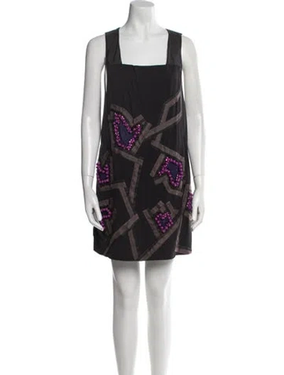 Pre-owned Chloé Silk Mini Dress In Black