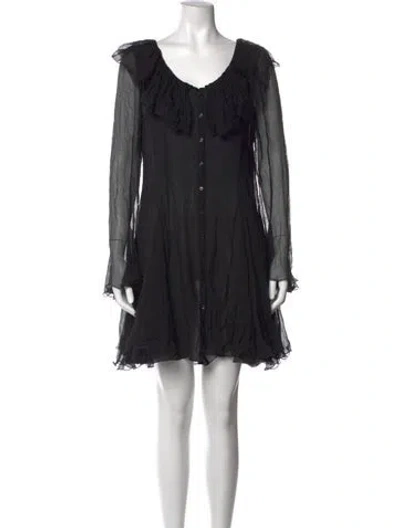 Pre-owned Chloé Silk Mini Dress In Black