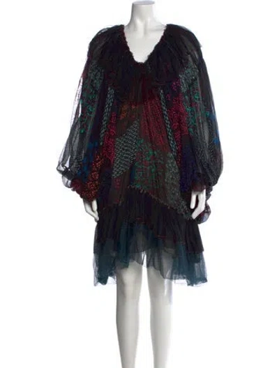 Pre-owned Chloé Silk Mini Dress In Black