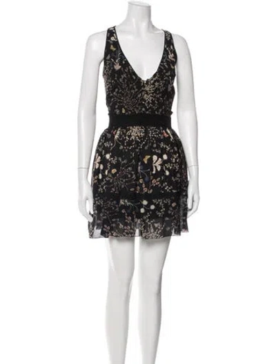 Pre-owned Chloé Silk Mini Dress In Black