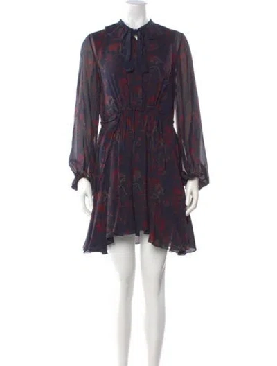 Pre-owned Chloé Silk Mini Dress In Blue