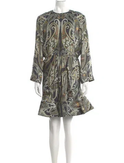 Pre-owned Chloé Silk Mini Dress In Blue