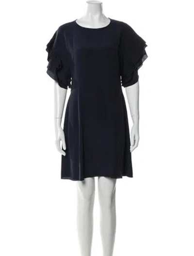 Pre-owned Chloé Silk Mini Dress In Blue