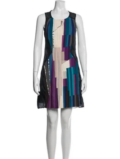 Pre-owned Chloé Silk Mini Dress In Blue