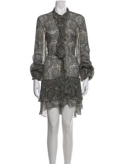 Pre-owned Chloé Silk Mini Dress In Blue