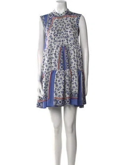 Pre-owned Chloé Silk Mini Dress In Blue