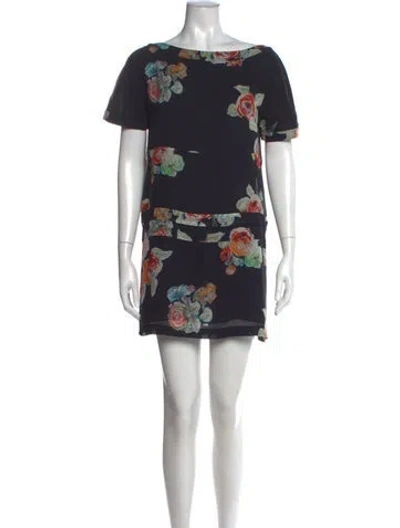 Pre-owned Chloé Silk Mini Dress In Blue
