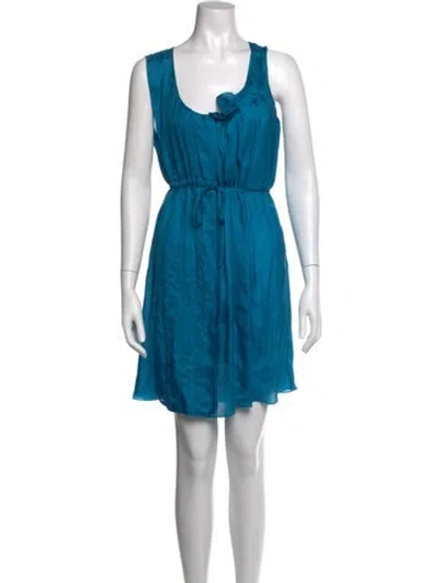 Pre-owned Chloé Silk Mini Dress In Blue