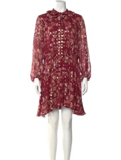 Pre-owned Chloé Silk Mini Dress In Burgundy