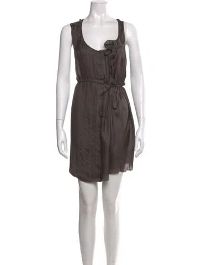 Pre-owned Chloé Silk Mini Dress In Gray