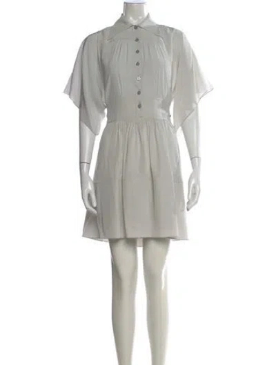 Pre-owned Chloé Silk Mini Dress In Gray