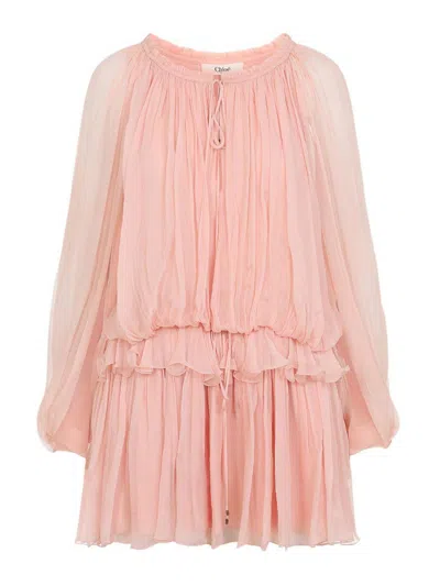 Chloé Vestido Corto In Neutral