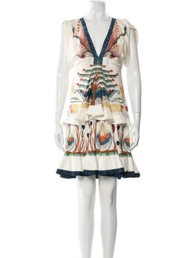 Pre-owned Chloé Silk Mini Dress In Neutral