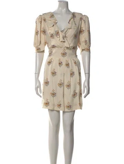 Pre-owned Chloé Silk Mini Dress In Neutral