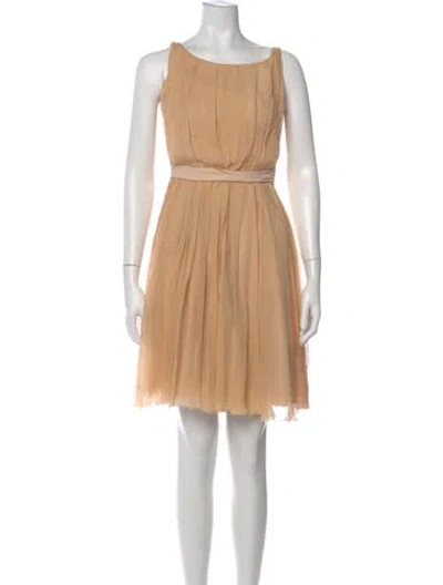 Pre-owned Chloé Silk Mini Dress In Neutral