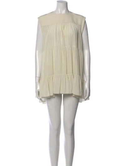 Pre-owned Chloé Silk Mini Dress In Neutral