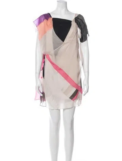 Pre-owned Chloé Silk Mini Dress In Neutral