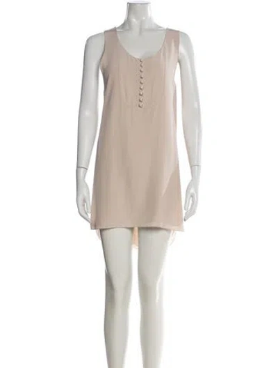 Pre-owned Chloé Silk Mini Dress In Neutral