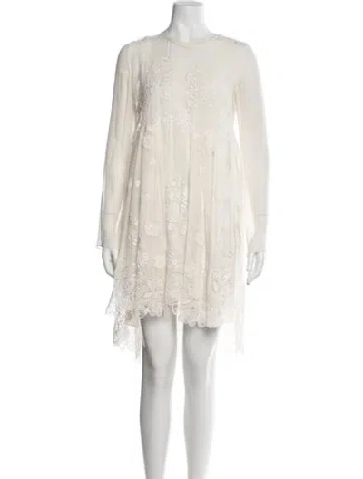 Pre-owned Chloé Silk Mini Dress In Neutral
