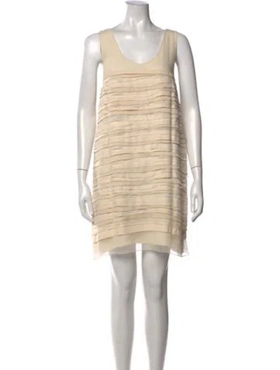 Pre-owned Chloé Silk Mini Dress In Neutrals