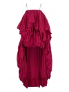 Chloé Gathered Silk Pongee Romper In Red