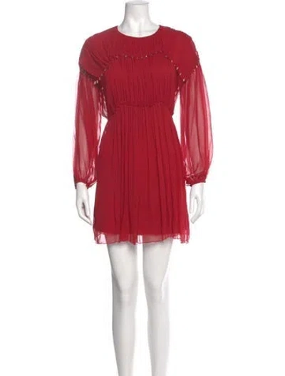 Pre-owned Chloé Silk Mini Dress In Red