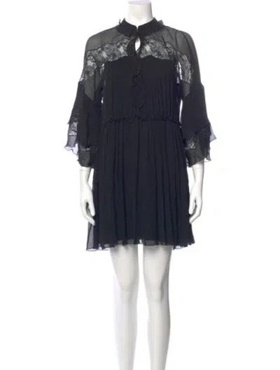 Pre-owned Chloé Silk Mini Dress W/ Tags In Blue