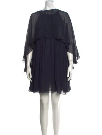 Pre-owned Chloé Silk Mini Dress W/ Tags In Blue