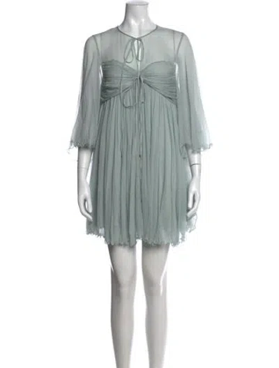 Pre-owned Chloé Silk Mini Dress W/ Tags In Gray