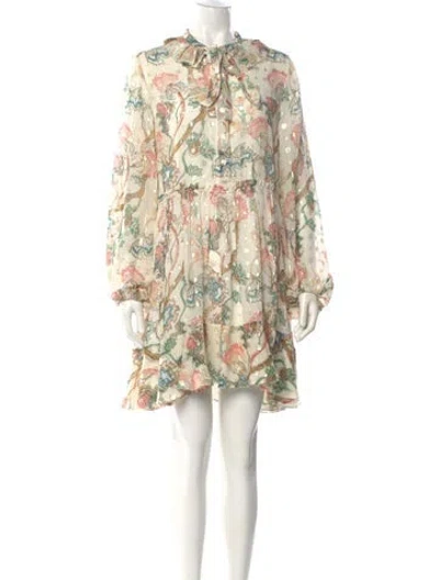 Pre-owned Chloé Silk Mini Dress In White