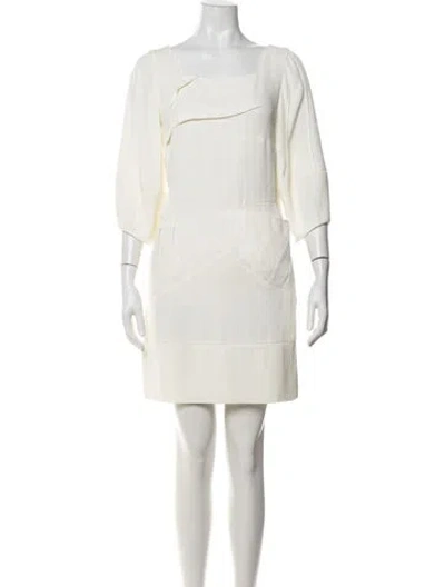 Pre-owned Chloé Silk Mini Dress In White