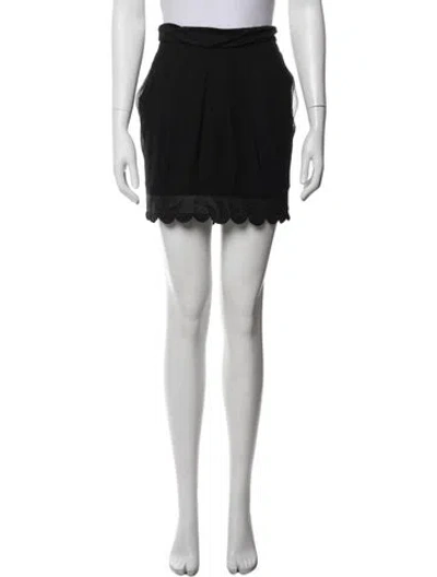 Pre-owned Chloé Silk Mini Skirt In Black