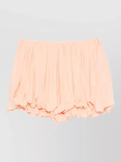 Chloé Silk Mini Skirt Bubble Hem Pleated In Pink