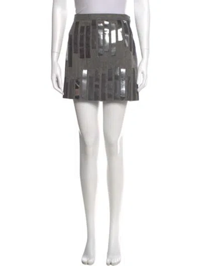 Pre-owned Chloé Silk Mini Skirt In Gray