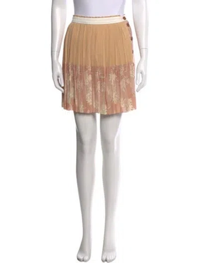 Pre-owned Chloé Silk Mini Skirt In Neutral