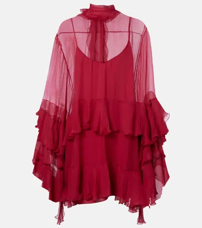 Chloé Silk Minidress In Red