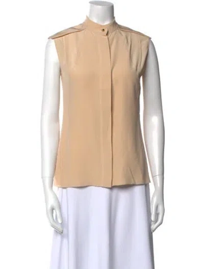 Pre-owned Chloé Silk Mock Neck Blouse In Neutral