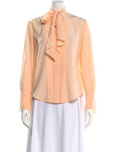 Pre-owned Chloé Silk Mock Neck Blouse In Neutral