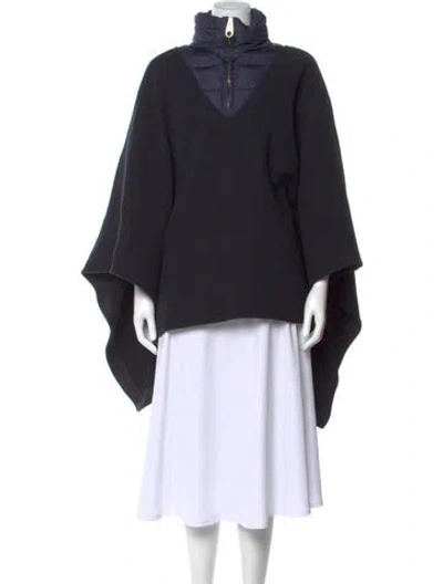 Pre-owned Chloé Silk Mock Neck Sweater In Blue