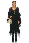 Chloé Tiered Ruffle Silk Mousseline Asymmetric Dress In Black