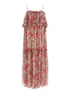 Chloé Chloe Floral Print Ruffled Silk-chiffon Maxi Dress In Multi