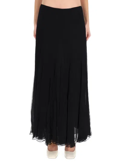 Chloé Silk Muslin Maxi Skirt In Black