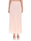 Chloé Silk Muslin Maxi Skirt In Pink